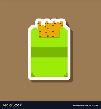 Paper sticker on stylish background french fries vector image