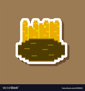 Paper sticker on stylish background french fries vector image