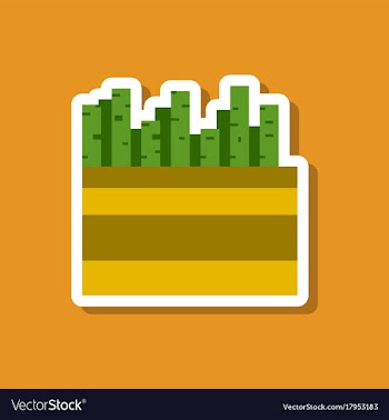 Paper sticker on stylish background french fries vector image