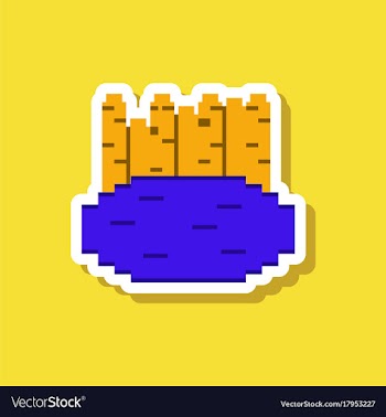 Paper sticker on stylish background french fries vector image