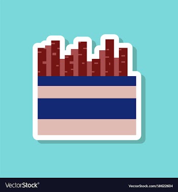 Paper sticker on stylish background french fries vector image