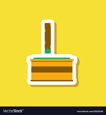 Paper sticker on stylish background french fries vector image