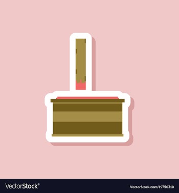 Paper sticker on stylish background french fries vector image