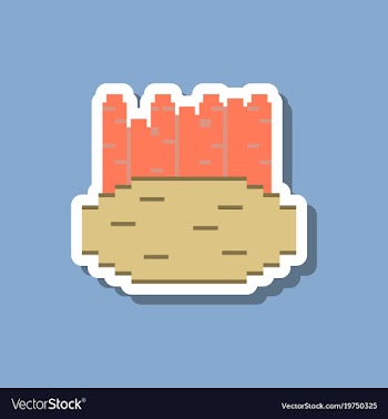 Paper sticker on stylish background french fries vector image
