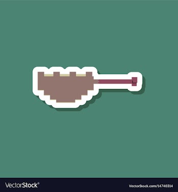 Paper sticker on stylish background fried chicken vector image