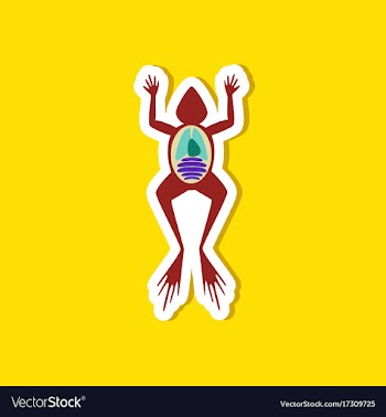 Paper sticker on stylish background frog biology vector image