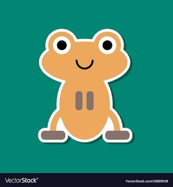 Paper sticker on stylish background frog cartoon vector image