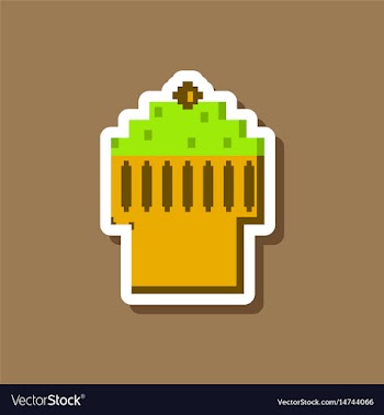 Paper sticker on stylish background fruit muffin vector image