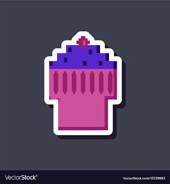 Paper sticker on stylish background fruit muffin vector image