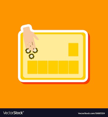 Paper sticker on stylish background game poker vector image