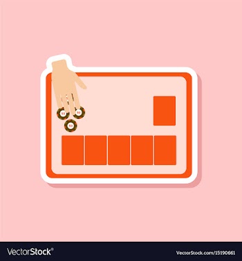 Paper sticker on stylish background game poker vector image