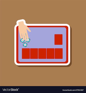 Paper sticker on stylish background game poker vector image