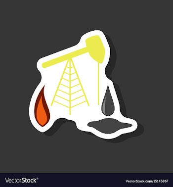 Paper sticker on stylish background gas and oil vector image
