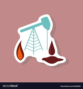 Paper sticker on stylish background gas and oil vector image