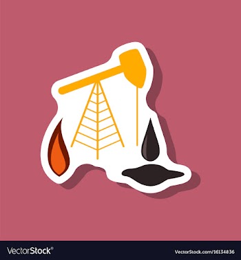 Paper sticker on stylish background gas and oil vector image