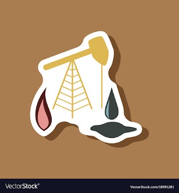 Paper sticker on stylish background gas and oil vector image