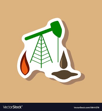 Paper sticker on stylish background gas and oil vector image