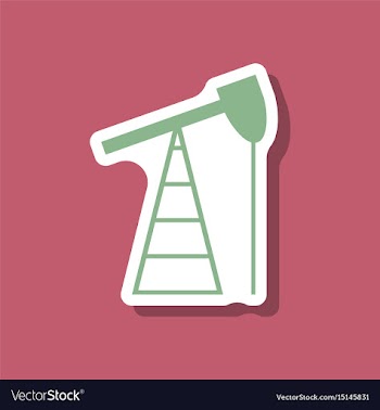 Paper sticker on stylish background gas production vector image