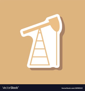 Paper sticker on stylish background gas production vector image