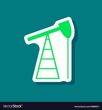 Paper sticker on stylish background gas production vector image