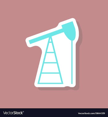 Paper sticker on stylish background gas production vector image