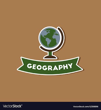 Paper sticker on stylish background geography vector image
