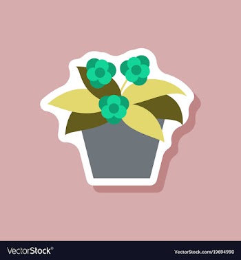 Paper sticker on stylish background geranium vector image