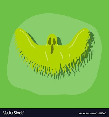 Paper sticker on stylish background ghost vector image