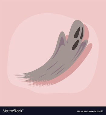 Paper sticker on stylish background ghost vector image