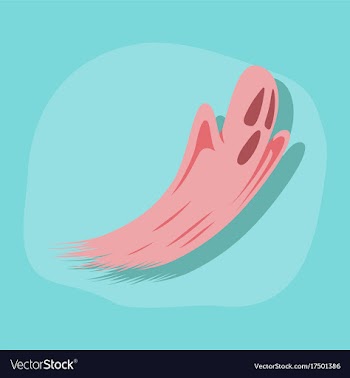 Paper sticker on stylish background ghost vector image