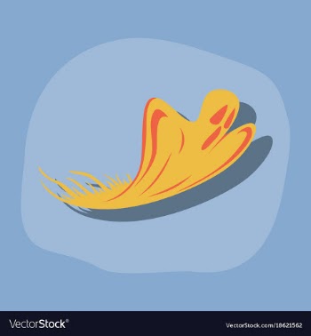 Paper sticker on stylish background ghost vector image