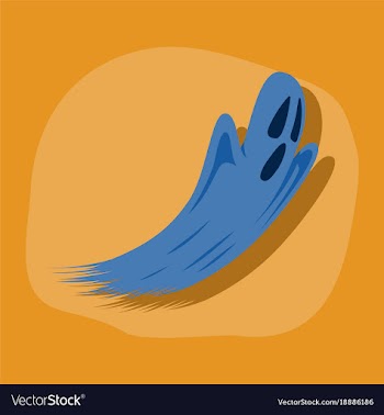 Paper sticker on stylish background ghost vector image
