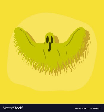 Paper sticker on stylish background ghost vector image