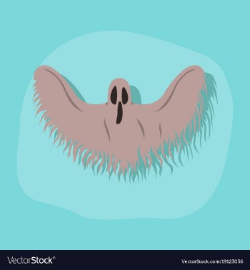 Paper sticker on stylish background ghost vector image