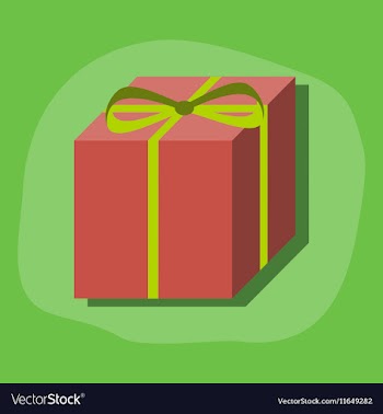 Paper sticker on stylish background gift box vector image