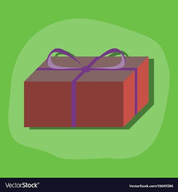 Paper sticker on stylish background gift box vector image