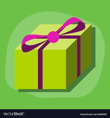 Paper sticker on stylish background gift box vector image