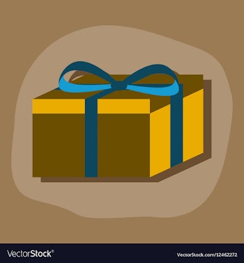 Paper sticker on stylish background gift box vector image