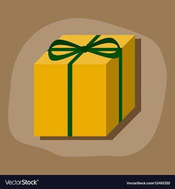 Paper sticker on stylish background gift box vector image