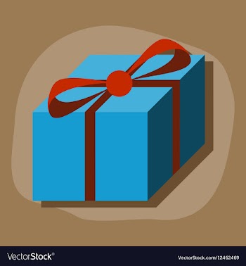 Paper sticker on stylish background gift box vector image