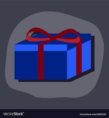 Paper sticker on stylish background gift box vector image