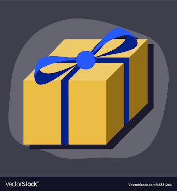Paper sticker on stylish background gift box vector image