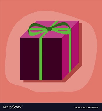 Paper sticker on stylish background gift box vector image