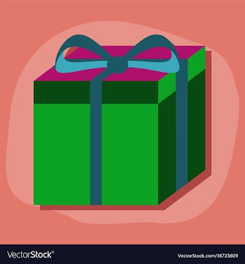 Paper sticker on stylish background gift box vector image