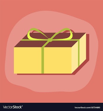 Paper sticker on stylish background gift box vector image