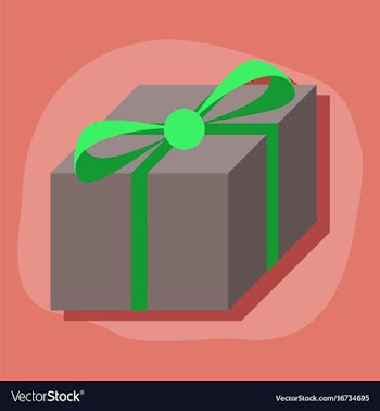 Paper sticker on stylish background gift box vector image