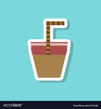 Paper sticker on stylish background glass of soda vector image