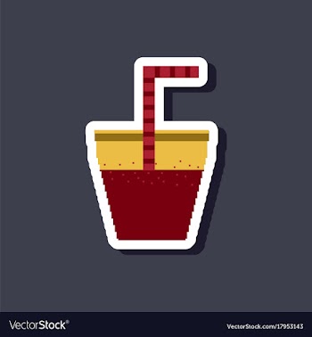 Paper sticker on stylish background glass of soda vector image