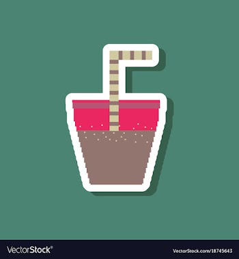 Paper sticker on stylish background glass of soda vector image