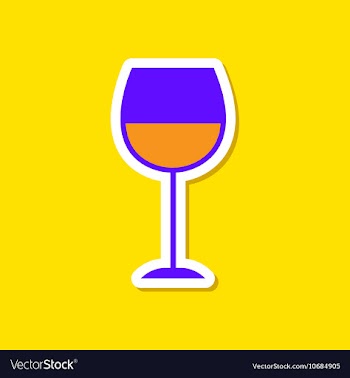 Paper sticker on stylish background glass of wine vector image